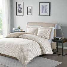 Home Essence Reversible Stripe 2 Piece Down Alternative Comforter Set Twin Tan Walmart Com
