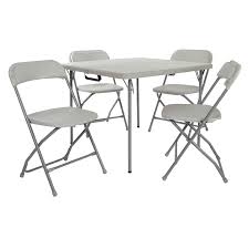 When making a selection below to narrow your results down, each selection made will reload the page to display the desired results. 5 Piece Light Gray Resin Folding Table And Chair Set Pct 05