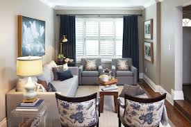 Toronto Royal Blue Velvet Curtains Living Room Contemporary With Gray Walls Modern Armchairs Wood Coffee Table The living room walls of stylist carlos mota's new york city home are painted in a donald kaufman gray. toronto royal blue velvet curtains