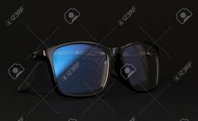 Anti Blue Light Computer Glasses On Black Background Stock Photo Picture And Royalty Free Image Image 104649081
