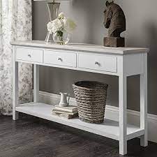 Console Table 3 Drawers White With Shelf Premium Https Www Amazon Co Uk Dp B01j White Console Table Console Table Living Room Hallway Table Decor