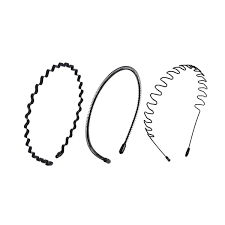 Chimera 3pcs Set Metal Hairband For Men Simple Black Headband Waved Style Sports Head Hoop Women Unisex Fashion Hair Accessories Fashion Hair Accessories Black Headband Unisex Fashion