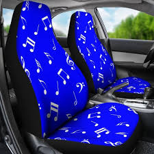 Musical Notes Design 1 Blue Pair Of Micro Fiber Car Seat Etsy In 2020 Car Seats Carseat Cover Notes Design