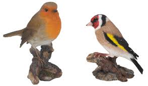 Vivid Arts - British Birds Life Like Robin & Goldfinch Garden Ornaments,  Multicolor (WBC-RB01-GOLF-F) : Amazon.co.uk: Garden