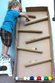 We Ve Had Two Large Cardboard Tubes Sitting Around The House From Some Oilcloth I Purchased A Few Months Ago Th Business For Kids Diy For Kids Homemade Toys