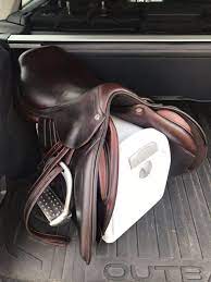 Here is a simple, space saving, saddle rack that anyone can build. Equestrian Product Hacks Hunky Hanoverian