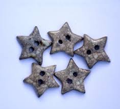 5 Raku Ceramic Buttons Set Of White Buttons Star Shaped Ceramic Buttons Sewing Accessories Knitting Acce Handmade Ceramic Bead Jewelry Knitting Accessories