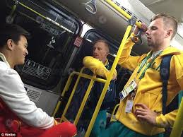 ● sun yang weight is 196 lbs ● sun yang's height is 6′ 7″. Aussie Swimmers Stare Down Chinese Champ Sun Yang On The Bus In Rio Daily Mail Online