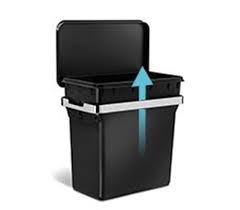 Suport cu capac pentru sac de gunoi, de prins pe usa. Cos De Gunoi 10 L Plastic Simplehuman Kitchenshop