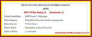 Check spelling or type a new query. Rpp Ppkn Smp Kelas 8 Semester 2 Tahun 2019 2020