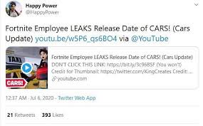 Fortnite is pegged for official release in 2018, although epic games isn't being any more specific as to when in 2018 we should expect it. New Fortnite Leaks Confirm Release Date Of Cars