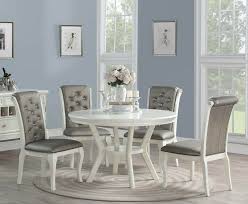 New Zeyna 5pc Round Pearl White Finish Wood Dining Room Table Gray Chairs Set Pacfurniture Round Dining Room Sets Wood Dining Room Round Dining Table Sets