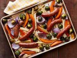 Sheetpan Sausage Supper Recipe Food Network Recipes Recipes Sheet Pan Recipes