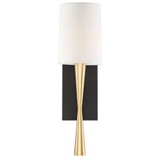 Black And Brass Wall Sconce Slim Hourglass Bar Sconce Wall Sconces Modern Wall Sconces Brass Wall Light