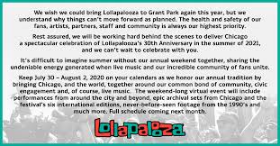 Chicago approves lollapalooza for summer 2021: Lollapalooza Postpones Chicago Gathering To 2021