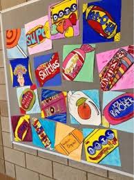 Art At Becker Middle School Pop Art Candy Paintings Pop Art Painting Middle School Art Projects School Art Projects