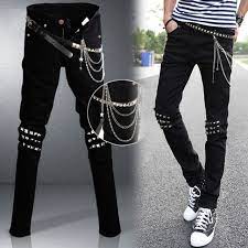 Browse for designer denim, high waisted, ripped, boyfriend, flares and more. Mens Punk Hip Hop Black Jeans Lap Hip Rivet Slim Fit Biker Denim Pants Boys Singer Stage Ripped Skinny Jeans With Belts Chains Biker Denim Ripped Skinnyblack Jeans Aliexpress