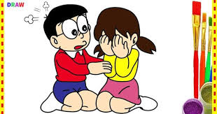 Nobita Make Shizuka Cry How Draw And Coloring Doraemon Characters In H Doraemon Cute Cartoon Cartoon