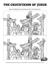 Jesus Crucifixion Kids Spot The Difference Can Your Kids Spot All The Differences Betwe Sunday School Lessons Sunday School Activities Bible Lessons For Kids