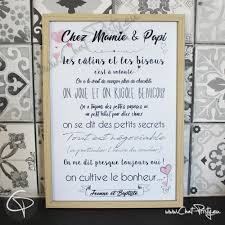 Un moyen original et moderne d'annoncer sa grossesse. Affiche Chez Papy Et Mamie Texte Personnalisable Coeurs