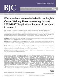 What are the 'caution' signs of cancer? Pdf Which Patients Are Not Included In The English Cancer Waiting Times Monitoring Dataset 2009 2013 Implications For Use Of The Data In Research
