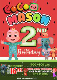 Icing with sprinkles birthday party invitation. View 19 Free Printable Cocomelon Birthday Invitation Template Mujer Wallpaper