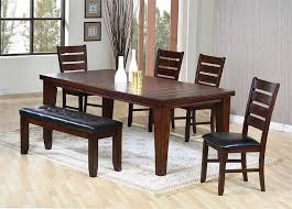 Kitchen Wooden Bench With Black Leather Seat Large Wood Dining Table Wooden Dining Chairs Wi Dining Table In Kitchen Kitchen Table Settings Dining Table Chairs