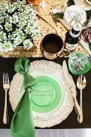 8 irish inspired recipes to serve at your st paddy s dinner party brit co : Irish Themed Dinner Party For St Patrick S Day Dinner Party Themes Dinner Themes Dinner Party Place Settings