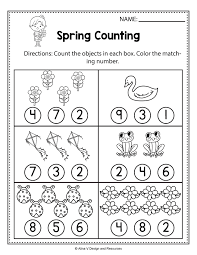 Spring Counting Spring Math Worksheets And Activities For Preschool Kindergarten And 1 Spring Math Worksheets Pre K Math Worksheets Spring Math Kindergarten