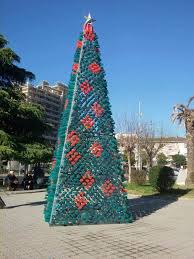 Christmas Tree Made By Citizens From 2200 Recycled Plastic Bottles In Elbasan Albania Interactive Hap Recycle Plastic Bottles Christmas Tree Recycled Plastic