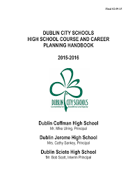 Dublin City Schools High School Course And Career Planning Handbook