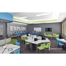 Practical Breakaway Crescent Tables From Smith System Explore 21stcenturyclassroom School Interior Classroom Interior Smith System