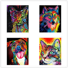 17 easy and cool diy room decor ideas for teenagers 2019. New Diy Framed Wolf Cat Dog Oil Painting By Numbers Animal Anime Colorful Paint Wall Art Picture For Living Room Home Decor Buy At The Price Of 2 20 In Aliexpress Com