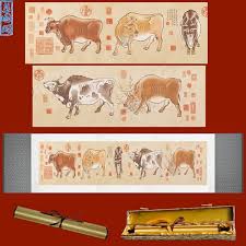 Yan 200x35cm Chinese Silk Scroll Paintings Hung Huang 5 Ox