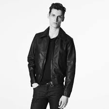 Sandro Zipped Leather Jacket With Ribbing Mens Fashion Summer Leather Jacket Zipped Leather Jacket