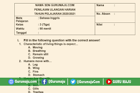 Maybe you would like to learn more about one of these? Soal Uh Ph Bahasa Inggris Kelas 3 Semester 1 Guru Maju