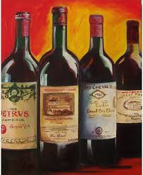 Wine Art Print On Canvas Bordeaux Wine Bottles Canvas Print Etsy Wine Art Wine Painting Painted Wine Bottles