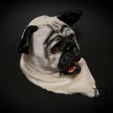 Over the Head White Dog Pug Costume Moving Mouth Masquerade Mask  831687950056 | eBay