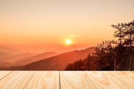 Empty Wood Table On Sunrise Background For Photography Sunrise Background Wood Table Top