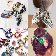 How to wear a scarf scrunchie of course, there are as many ways to wear a scarf scrunchie as there are to wear a traditional scrunchie. Women S Accessories Hair Scrunchies Scarf 12 Pcs Ribbon Bow Scrunchies Ponytail Hair Band Tie Girls Clothing Shoes Accessories Vishawatch Com