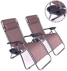 Amazon Com Polar Aurora 2 Pack Zero Gravity Chairs Recliner Lounge Patio Chairs Folding Cup Holder Brown G Beach Patio Patio Chairs Outdoor Rocking Chairs
