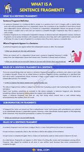 Sentence Fragment Definition And Useful Examples Of Sentence Fragments 7 E S L In 2020 Sentence Fragments Sentence Examples Sentences