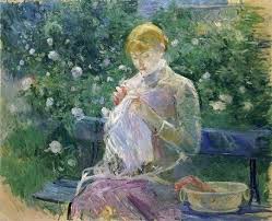Berthe Morisot Pasie Cousant Dans Le Jardin De Bougival Les Arts Peinture De Jardin Peintre