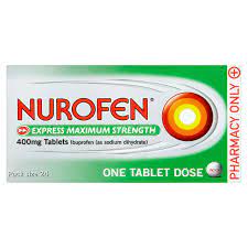 We would like to show you a description here but the site won't allow us. Nurofen Express Maximum Strength 400mg Tablets