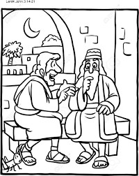 There is a story page with a review sheet. Coloring Page Jesus And Nicodemus Royalty Free Cliparts Vectors And Stock Illustration Image 126874038
