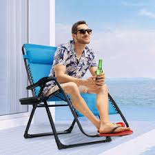 This set of 4 patio folding chairs is perfect for your outdoor activities. Costway Op70265ltbl Zero Gravity Chair Oversize Lounge Chair Patio Heavy Duty Folding Recliner Blue