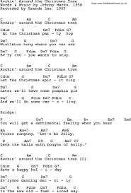 Guitar Chords For Rockin Around The Christmas Tree Brenda Lee 1960 59tu6efd Christmas Chords Christmas Songs Lyrics Christmas Lyrics