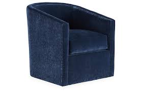 Save 15% in cart on select furniture with code july. Miles Talbott Monica Swivel Chair Navy Velvet One Kings Lane