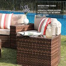 Check spelling or type a new query. Sunsitt 7 Pieces Patio Furniture Set Outdoor Half Moon Sectional Set With Waterproof Sofa Cover Brown Pe Wicker Beige Cushion Pricepulse