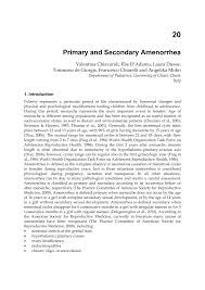 Pdf Primary And Secondary Amenorrhea